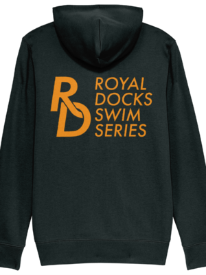 RDSS hoody zip front - black with orange print